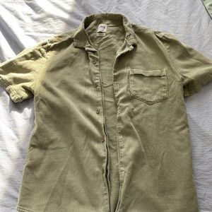 Green Short Sleeved Denim Shirt